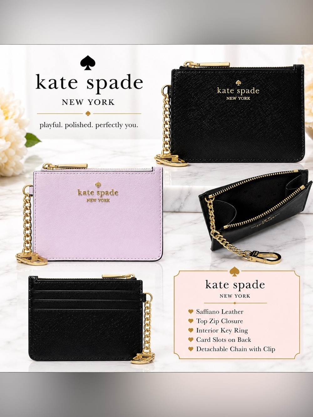 Kate Spade Cardholder and Key Chain Holder